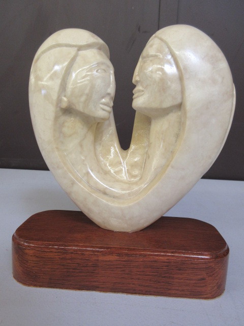 lot 355 image: MARBLE STATUE ON WOODEN BASE