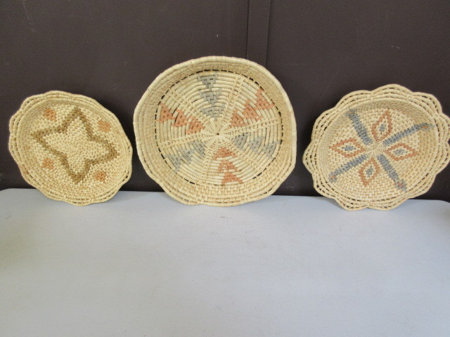 lot 411 image: HAND WOVEN TRAYS
