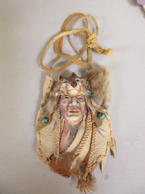 lot 416 image: LEATHER WOLF THEMED DANCE NECKLACE