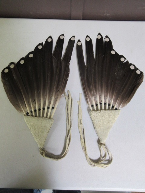 lot 439 image: FEATHER AND LEATHER DANCE FANS
