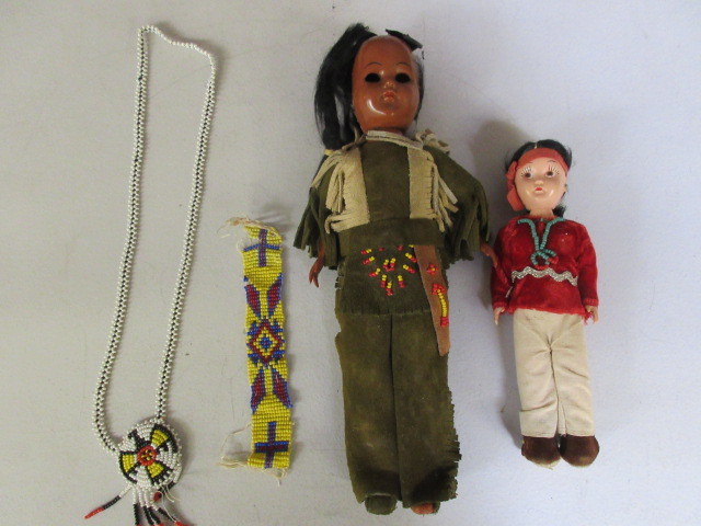 lot 446 image: DOLLS AND BEADED JEWELRY