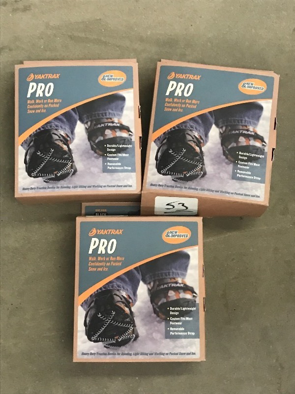 lot 53 image: (3) Pairs Of New Yaktrak Pro Ice Cl...