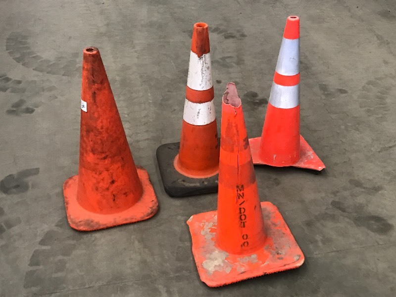 lot 66 image: Lot Of (4) Safety Cones ...