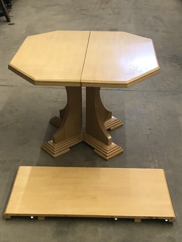 lot 83 image: 4ft Octagon Wooden Dining Table Wit...