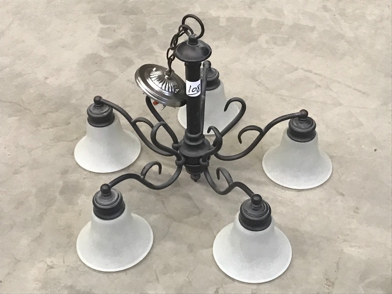 lot 108 image: 5-Light Dining Room Light Fixture, ...