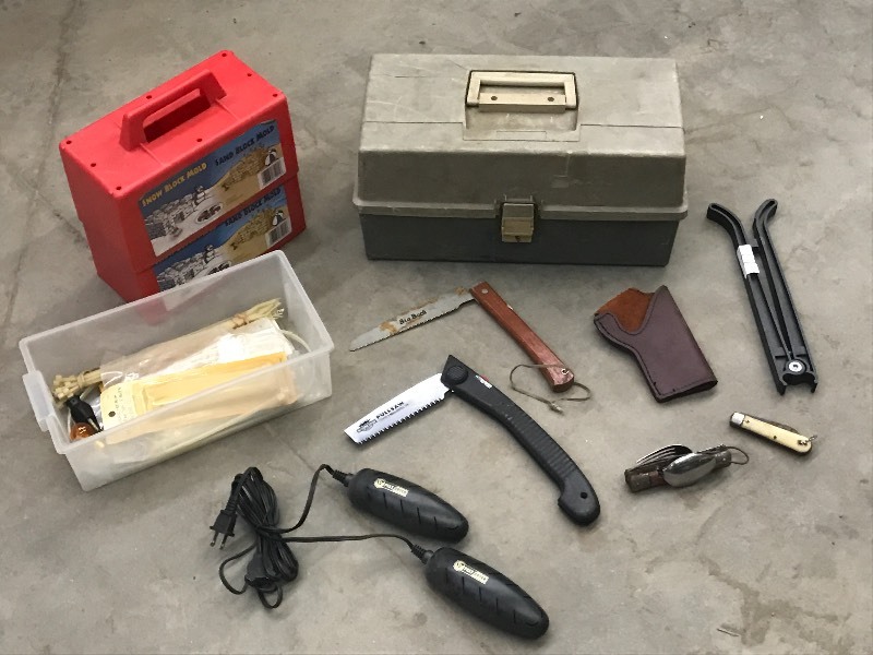 lot 113 image: Lot Of Assorted Tackle Box, Tree L...