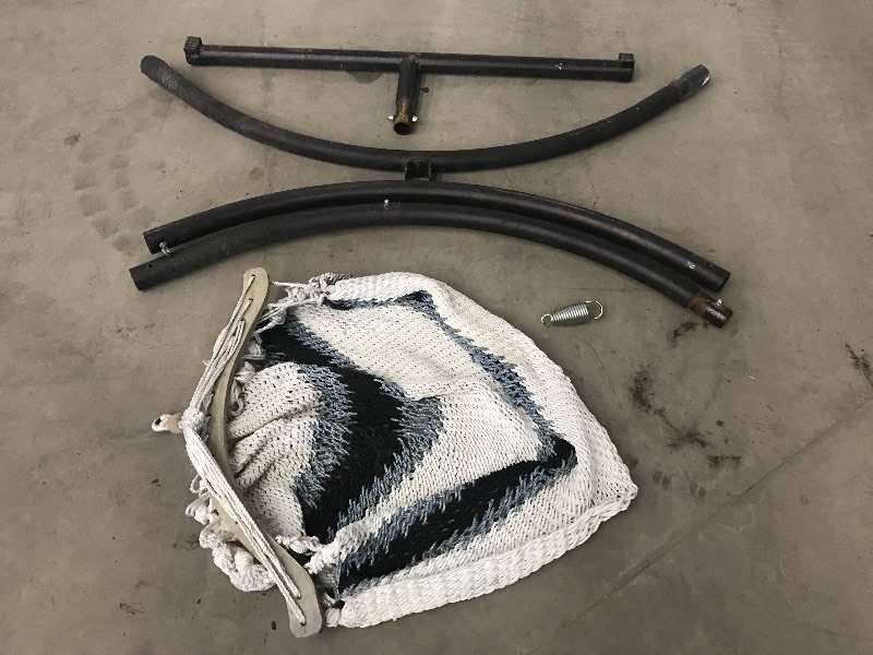 lot 90 image: Outdoor Steel-Framed Hammock Chair,...