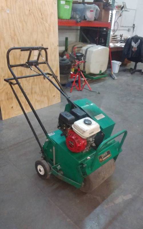 lot 5 image: Lesco Honda 4 HP 5-Tine Walk Behind Aerator