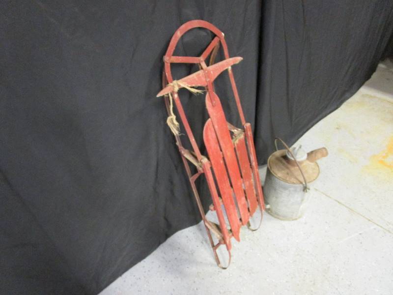 lot 41 image: Vintage Sled & Can