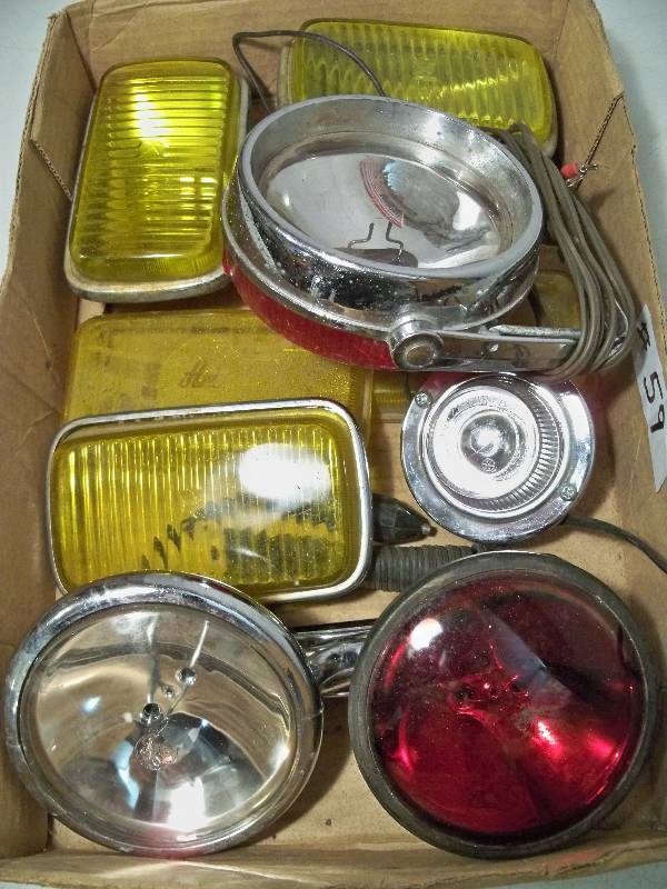 lot 64 image: Vintage Glass Automotive Lights
