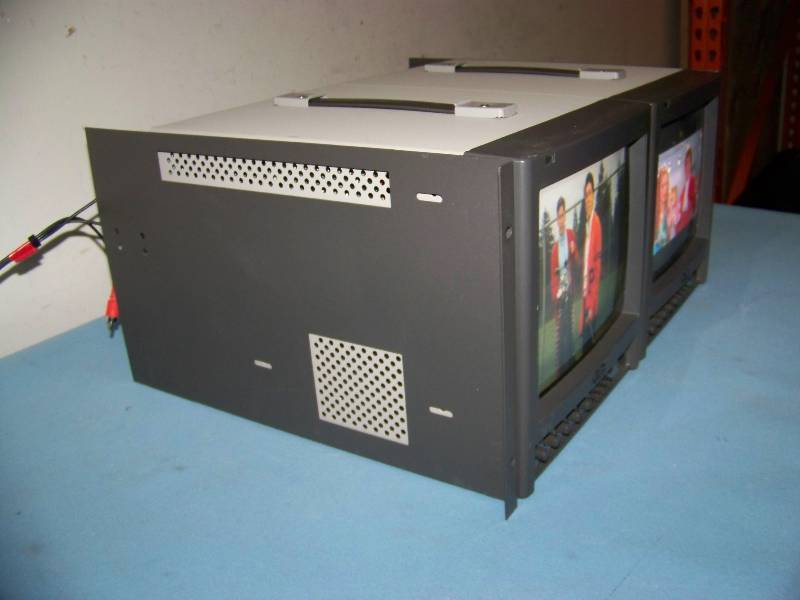 lot 46 image: (2) 10, JVC, Color Video  Production Monitors in Rack Shelf
