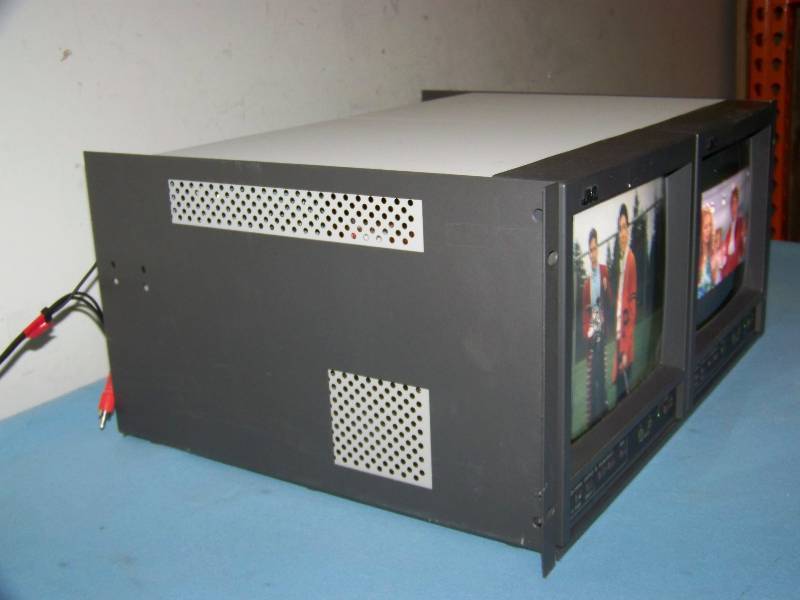 lot 55 image: (2) 10, JVC, Color Video  Production Monitors in Rack Shelf