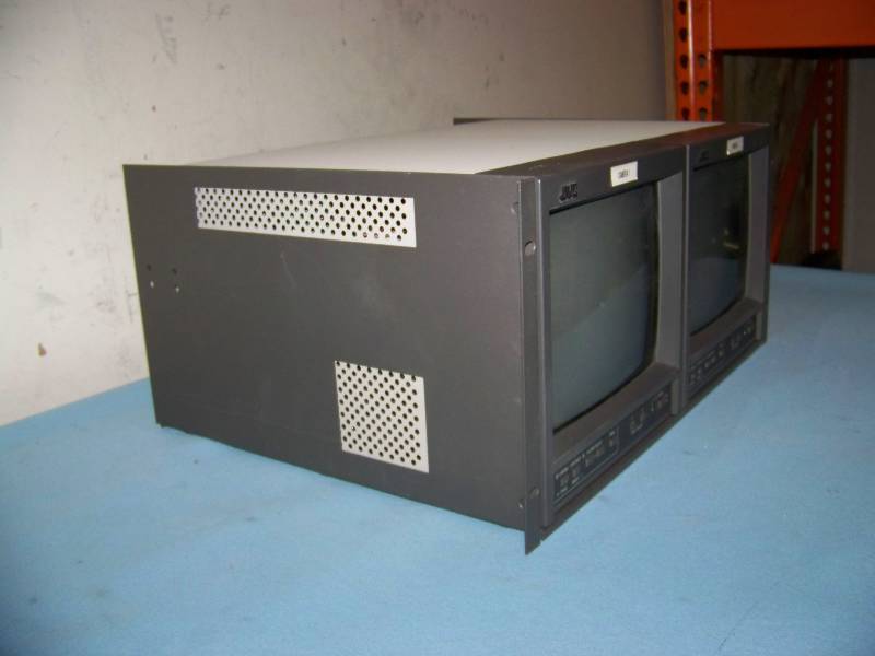 lot 43 image: (2) 10, JVC, Color Video  Production Monitors in Rack Shelf