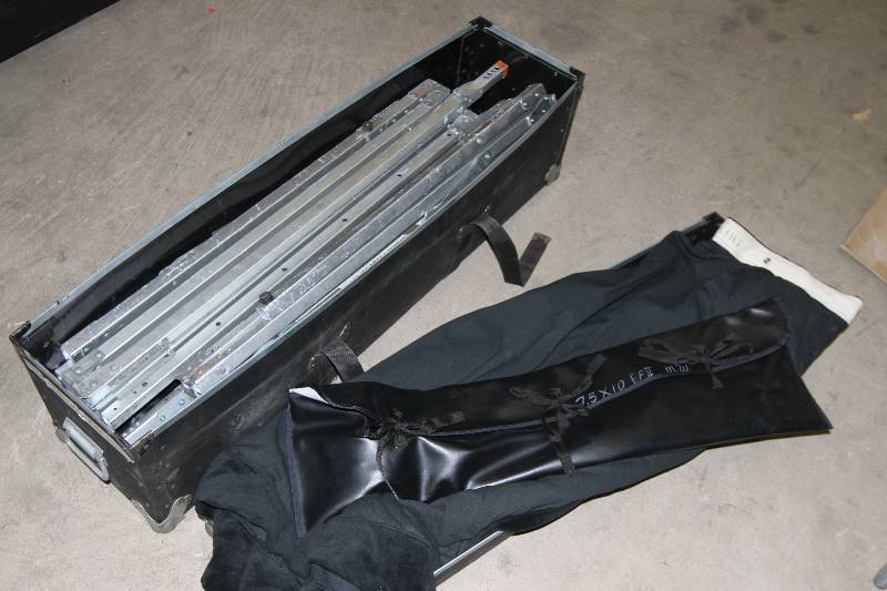lot 9 image: The Screen Works E-Z EZ Fold II Portable Large Video Projection Screen System with Skirt & Case
