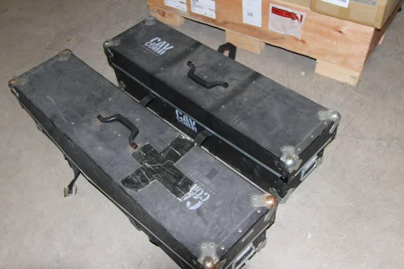 lot 12 image: The Screen Works E-Z EZ Fold II Portable Video Projection Screen System with Side & Top Drape Kit & Case