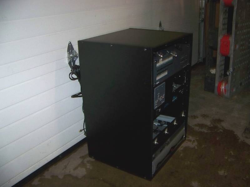 lot 82 image: Wood Encased, Audio  Video Equipment  Component Rack with various Components included