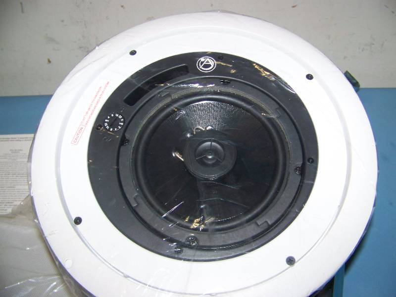 lot 99 image: (1) Atlas Sound, FAP62T, 6, In-Ceiling Speaker  Loudspeaker with Speaker Grille and Ceiling Tile Bracket