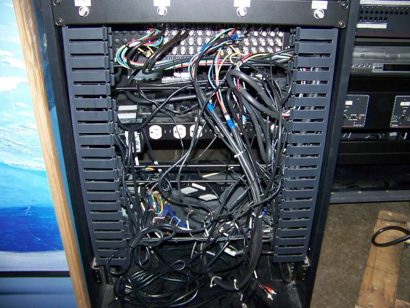 lot 79 image: Wood Encased, Audio  Video Equipment  Component Rack with various Components included