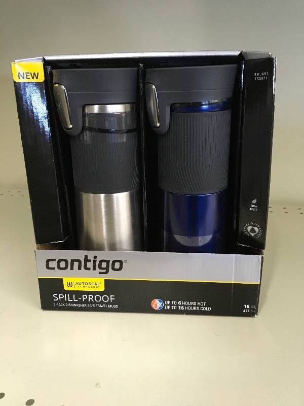 lot 184 image: CONTIGO THERMAL MUGS, MSRP $18.99