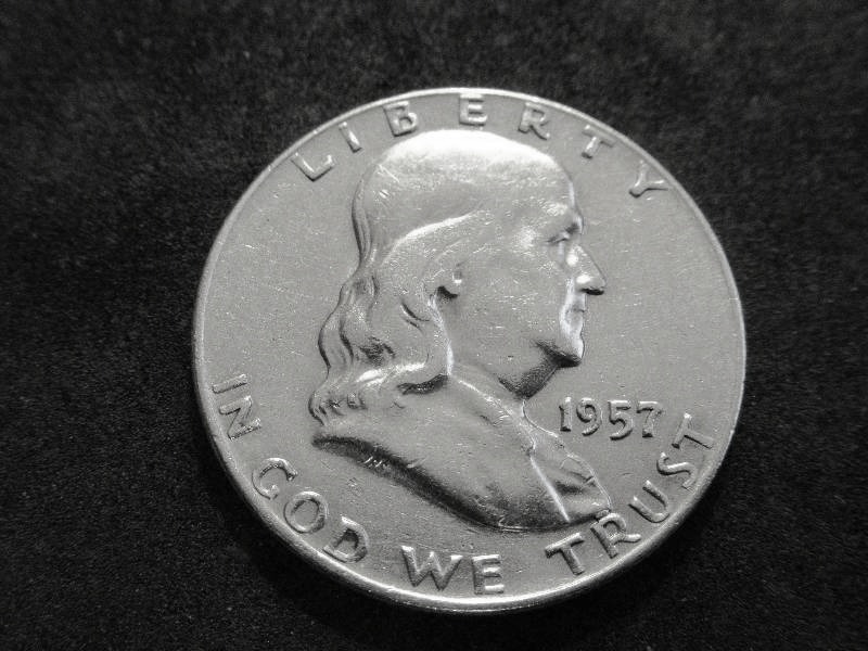 1957 D  Franklin Half Dollar