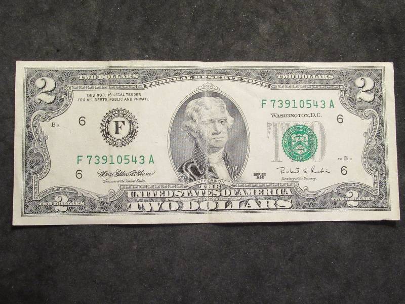 2 Dollar US Note Green Seal Series 1976