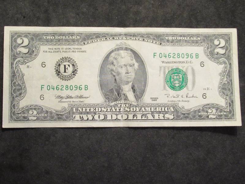 2 Dollar US Note Green Seal Series 1976
