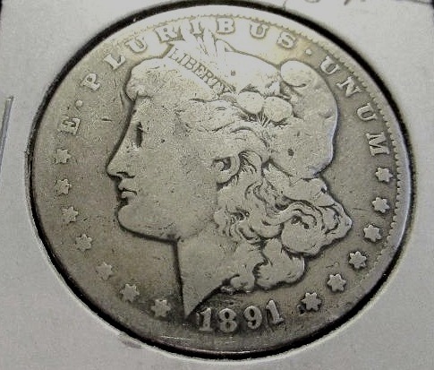 1891 CC Morgan Silver Dollar