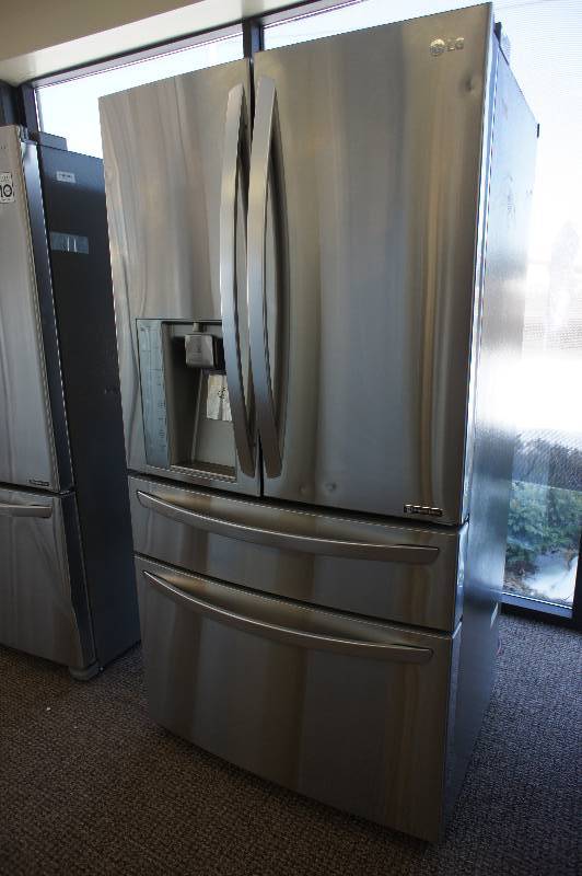 lot 2 image: NEW -  SCRATCH AND DENT - LG  MODEL # (LMXC23746S) -  French Door Refrigerator - 35.7 - 22.7 cu ft - Stainless Steel - TESTED WORKS - MSRP $ 2999.99