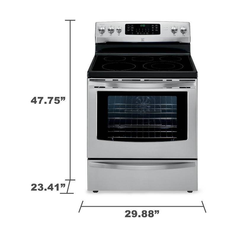 lot 11 image: NEW - Kenmore MODEL # (94203)  5.7 cu. ft. Electric Range w True Convection - Stainless Steel - NEW - MSRP $ 999.99