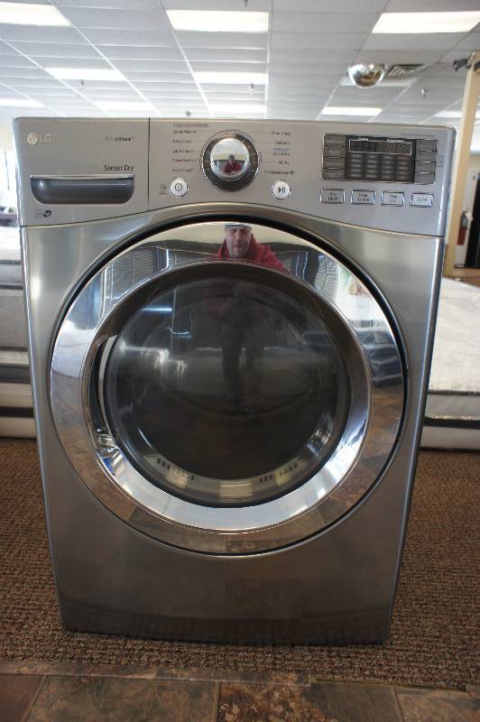 lot 17 image: NEW - SCRATCH AND DENT - LG  MODEL # (DLEX3370V) -  ELECTRIC - SteamDryer - Front-Loading Electric Dryer - Graphite Steel - TESTED WORKS - MSRP $ 1199.99