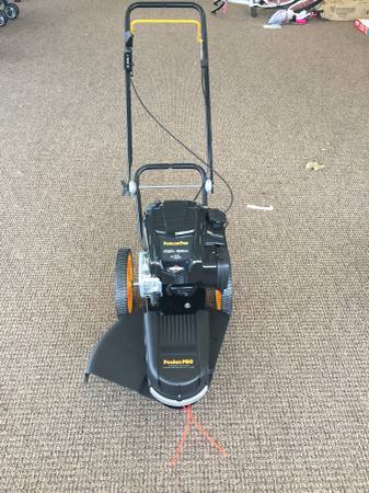 lot 36 image: BRAND NEW Poulan Pro 190 cc High Wheel Lawn Trimmer Mower, 22