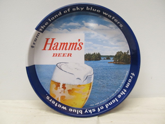 lot 9 image: Vintage Metal HAMMS Beer Serving Tray
