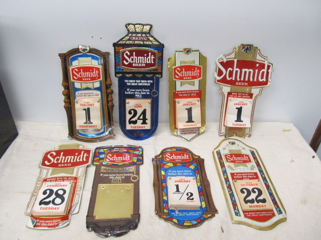 lot 10 image: Lot of Vintage Schmidt Beer Embossed Wall Calendars