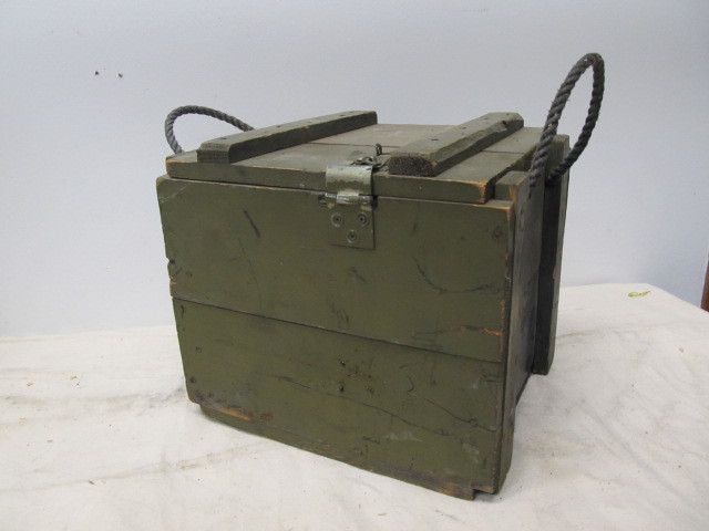 lot 13 image: Vintage Wooden Military Ammo Crate