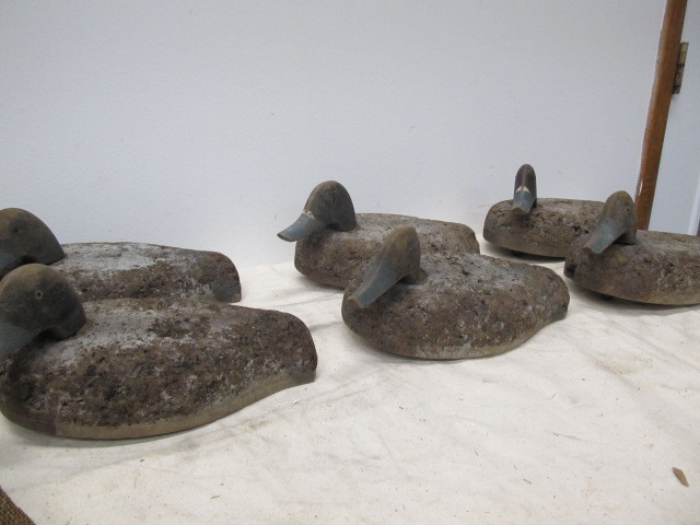lot 18 image: Lot of Vintage Painted Cork & Wood Duck Decoys