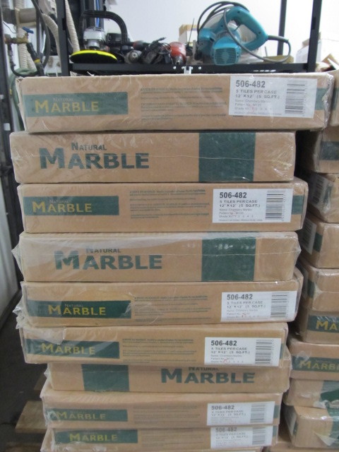 lot 37 image: Large Lot of NEW Natural Marble Tile -  325 sq. ft.