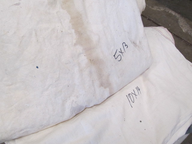lot 124 image: 2 Heavy Canvas Drop Cloths - sizes 5x13 & 10x14