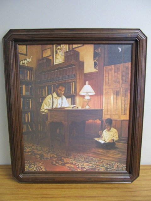 lot 126 image: Framed Father & Son Artwork - In My Footsteps