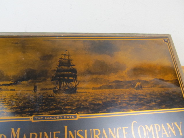 lot 150 image: Vintage Home Fire & Marine Insurance of California SignPlaque