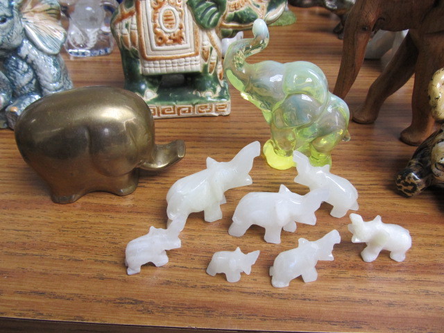 lot 196 image: LARGE Collection of Elephant Figurines