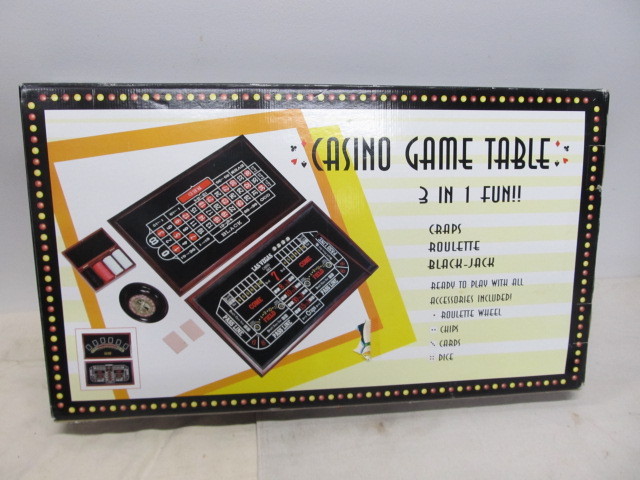 lot 170 image: Large NIB 3-In-1 Casino Game Table