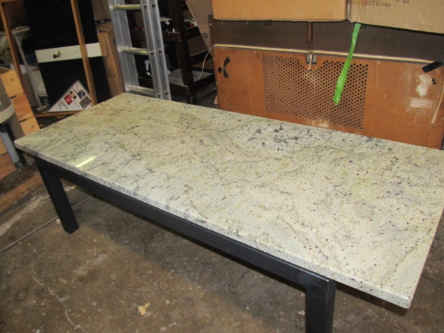 lot 205 image: NICE Solid Marble 5 Coffee Table wMetal Base