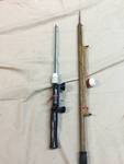 Two Ice Fishing Poles - one wood and one fiberglass