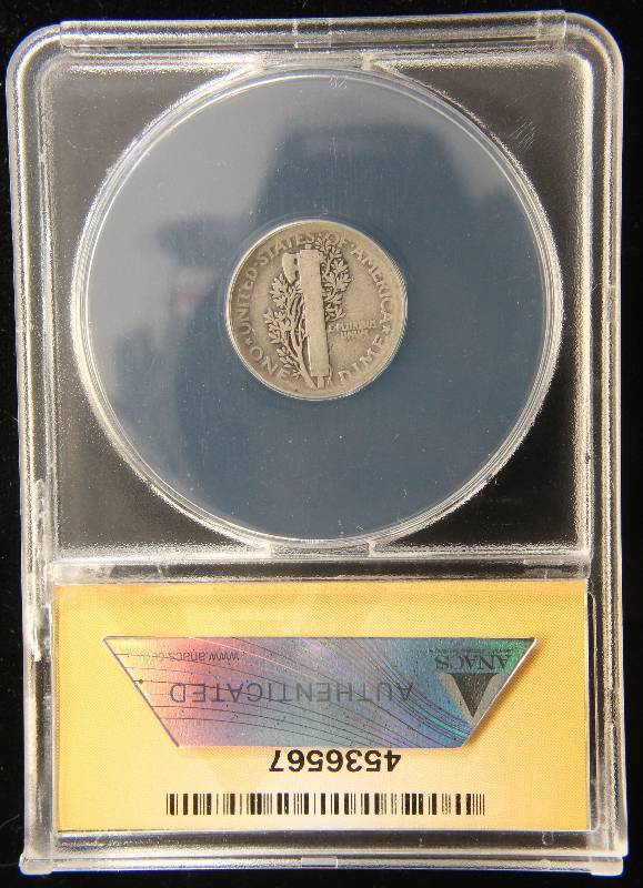 1921 MERCURY SILVER DIME G4 ANACS