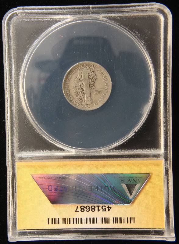 1921-D MERCURY SILVER DIME G4 ANACS