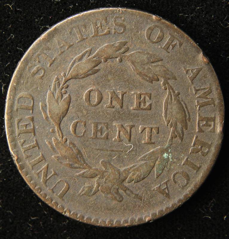 1825 US CORONET HEAD LARGE CENT FINE