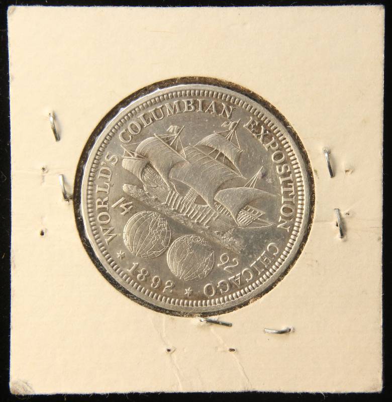 1892 COLUMBIAN EXPO COMMEMORATIVE HALF DOLLAR AU CLEANED