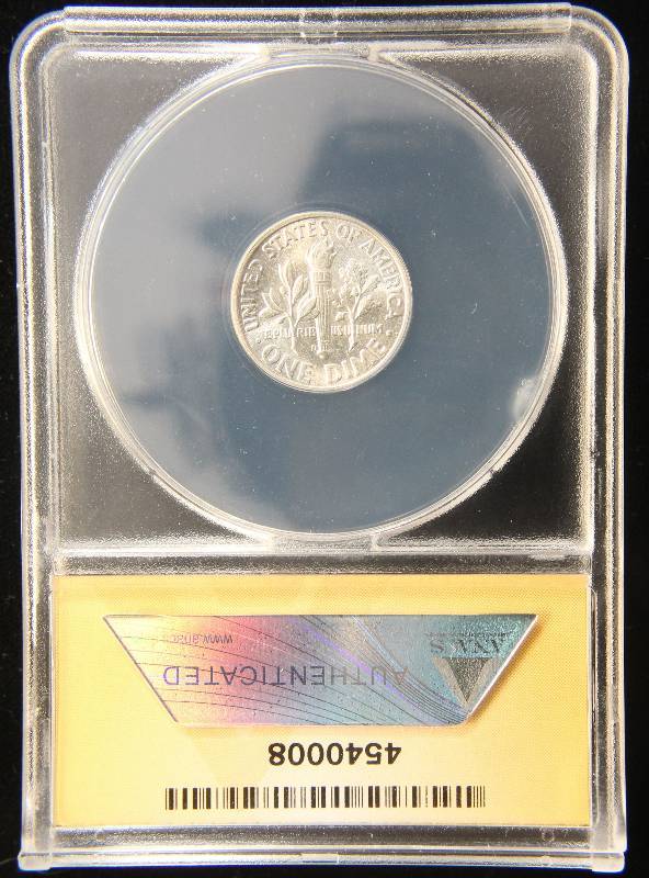 1946-D ROOSEVELT SILVER DIME MS65FSB ANACS