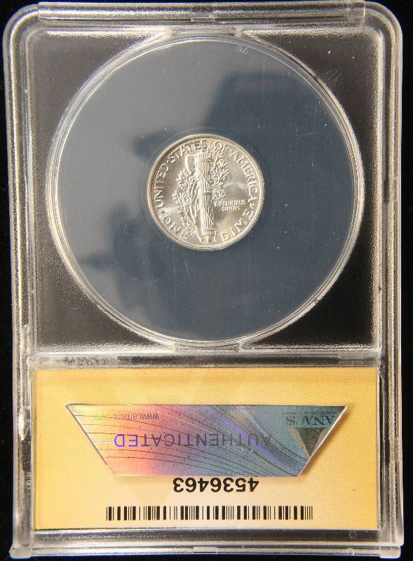 1940 US MERCURY SILVER DIME MS66 ANACS