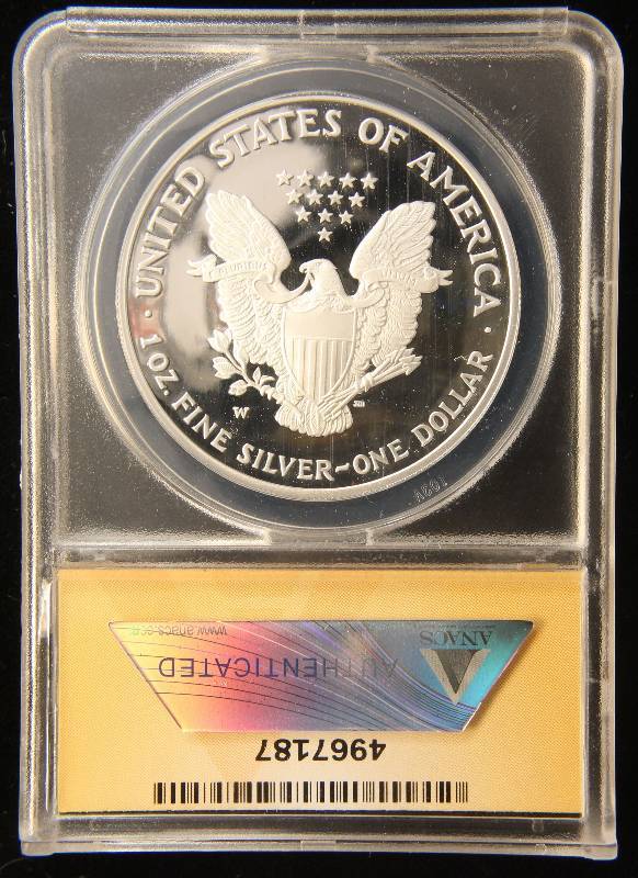 2006-W PROOF 25TH ANNIVERSARY AMERICAN SILVER EAGLE 1 TROY OZ. .999 FINE SILVER PF70 DCAM ANACS